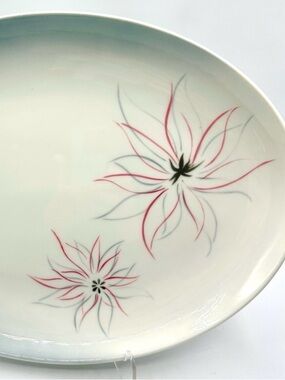 Nobility “Ballet” 13.75” Platter w Poinsettias. 1950s Vintage made in USA. MC